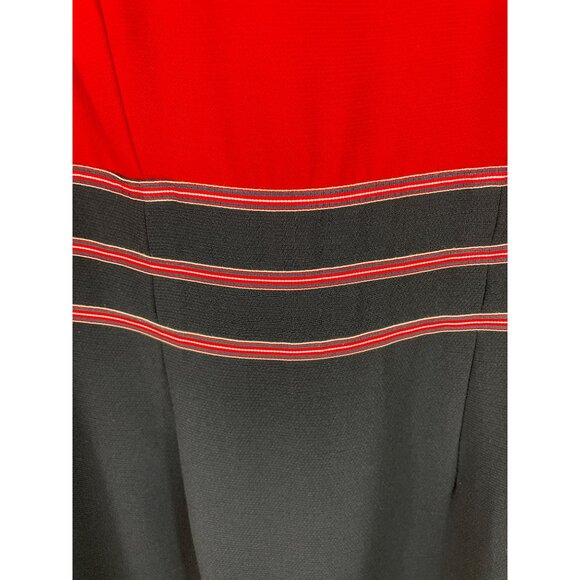 Studio I Women SIze 8 Red & Blue Sleeveless Dress Suit Jacket Set Nautical - Picture 10 of 15